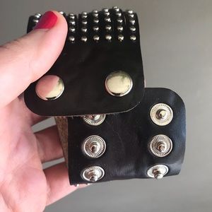 Italian leather studded cuff. Worn once.